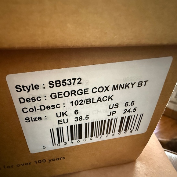 Fred Perry X George Cox Monkey Boot Black - Picture 7 of 10